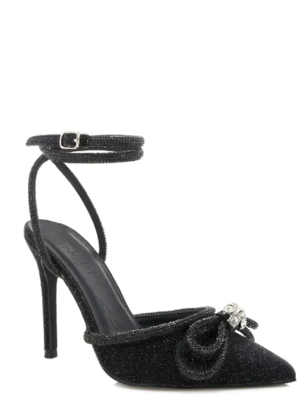 Black glitter heels sales
