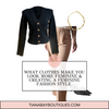 a feminine work outfit with the title, What Clothes Make You Look More Feminine & Creating a Feminine Fashion Style  on it