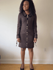 Ella Wool Dress - Chocolate/Espresso