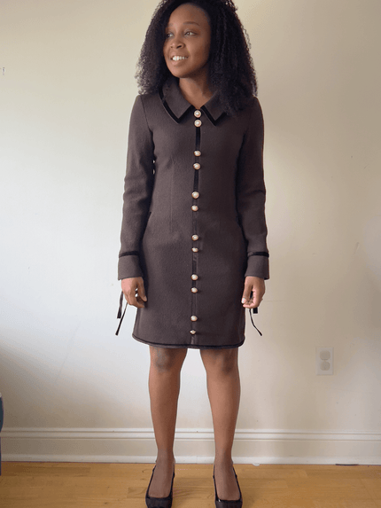 Ella Wool Dress - Chocolate (Estimated Delivery Oct 2025)
