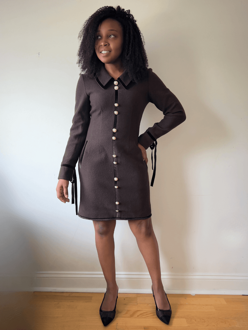Ella Wool Dress - Chocolate/Espresso