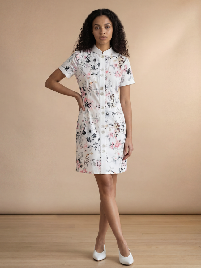 Floral Olivia Cotton Sateen Mini Dress