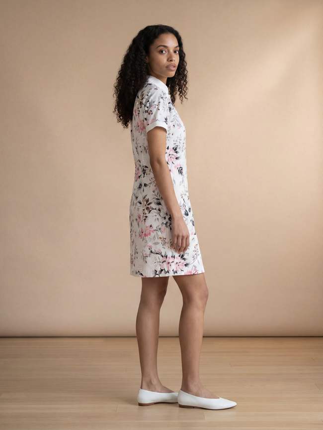 Floral Olivia Cotton Sateen Mini Dress