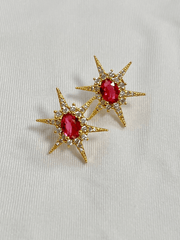 Magenta Studded Earrings