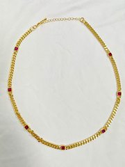 Gold & Magenta Necklace