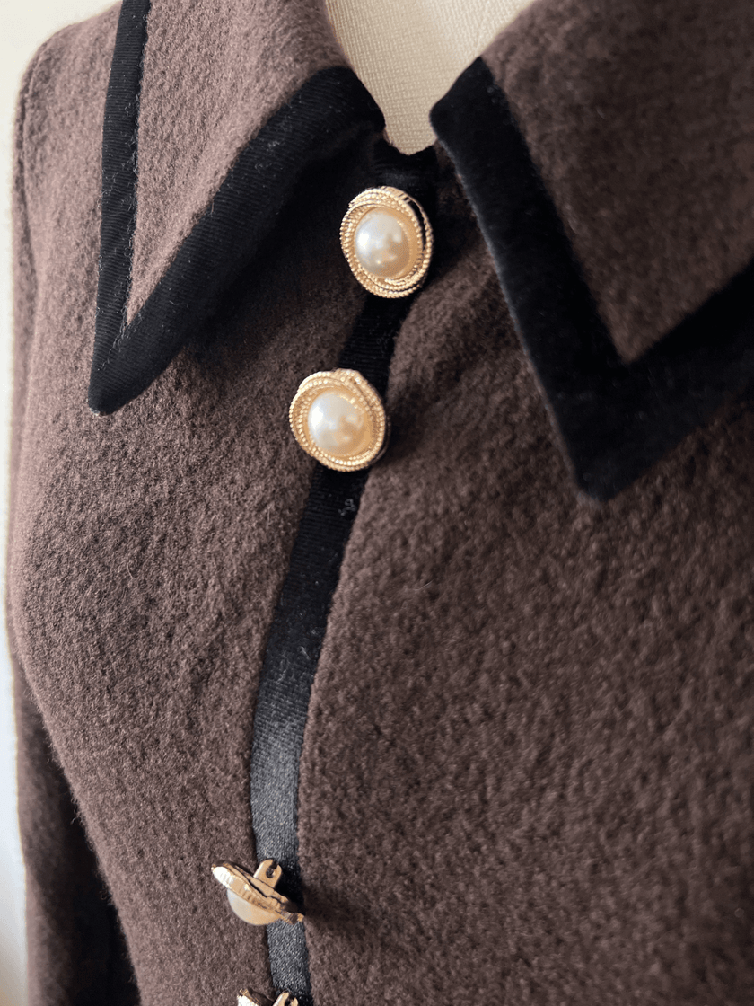 Ella Wool Dress - Chocolate/Espresso