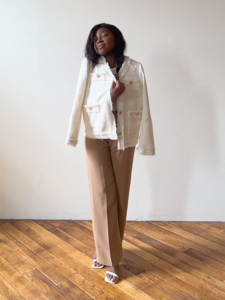Classy Cream Tweed Blazer