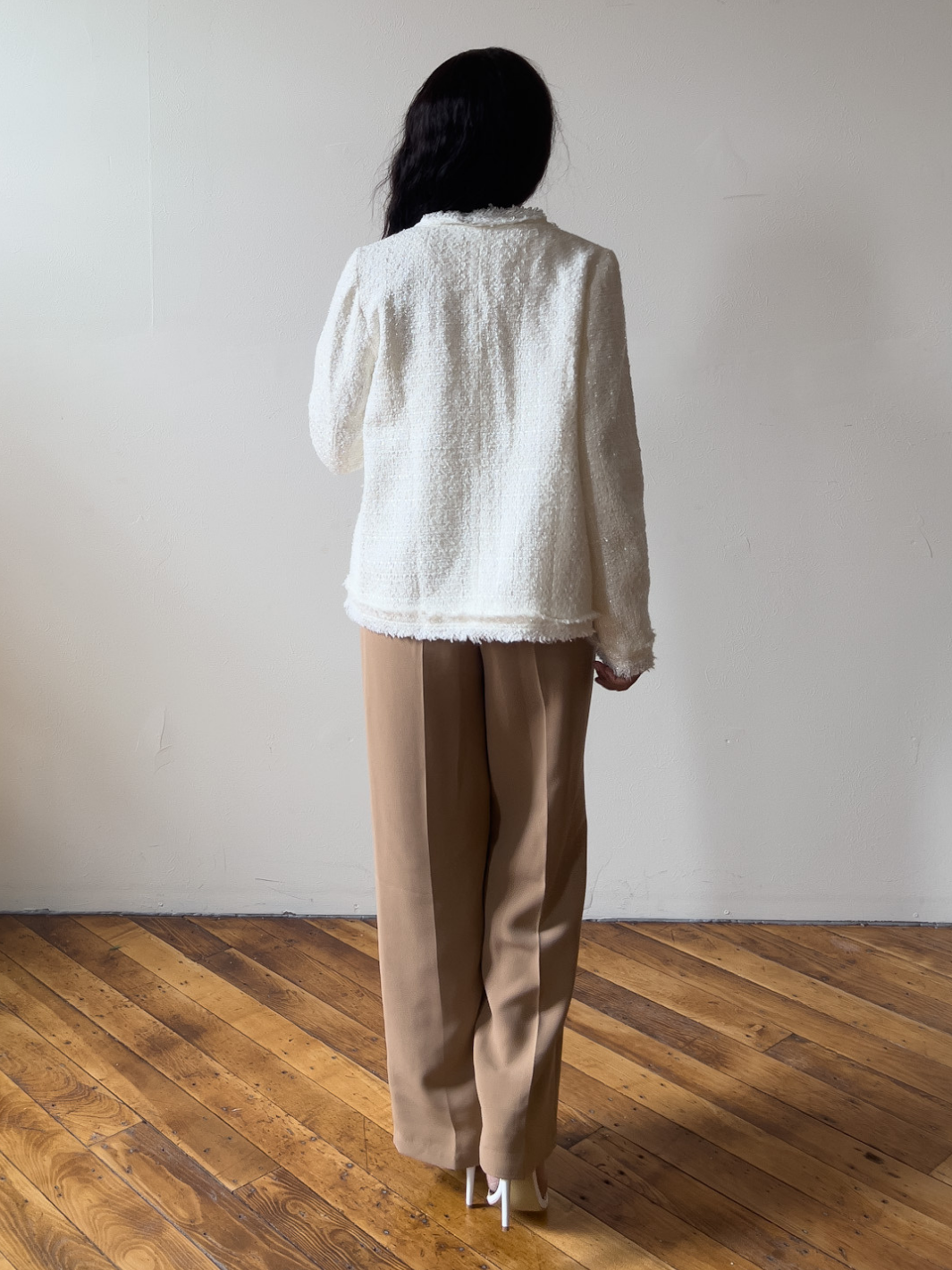 Classy Cream Tweed Blazer