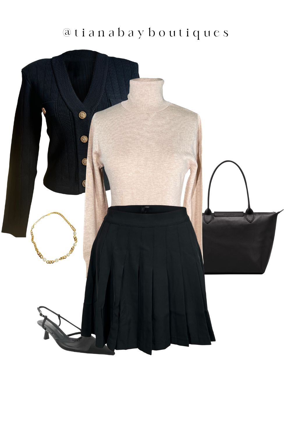 Classy Black Pleated Mini Skirt