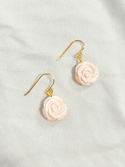 Powder Pink Rose Earrings