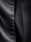 Close-up of black cotten sateen and inner cotton lining