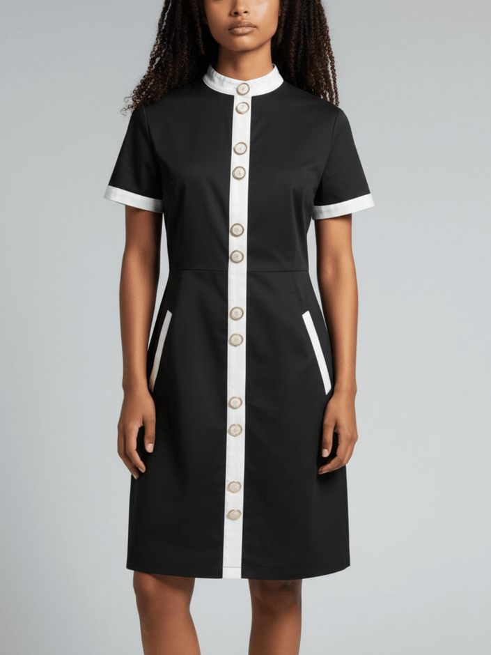 Olivia 100% Cotton Sateen Classy Mini Dress (PREORDER)