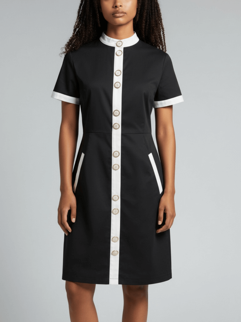 Olivia 100% Cotton Sateen Classy Mini Dress (PREORDER)