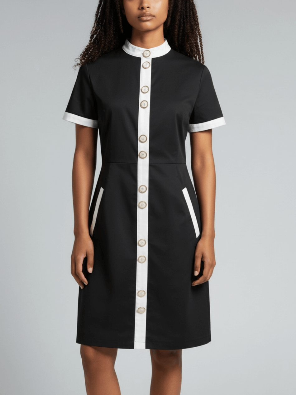 Olivia 100% Cotton Sateen Classy Mini Dress (PREORDER)