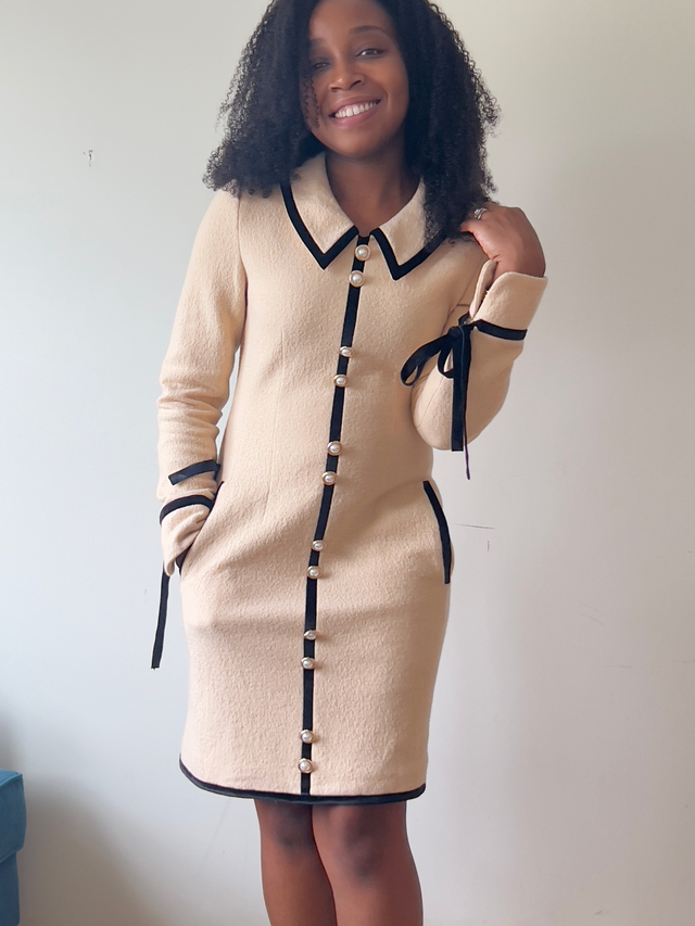 Ella Wool Dress - Beige (Estimated Delivery Oct 2025)