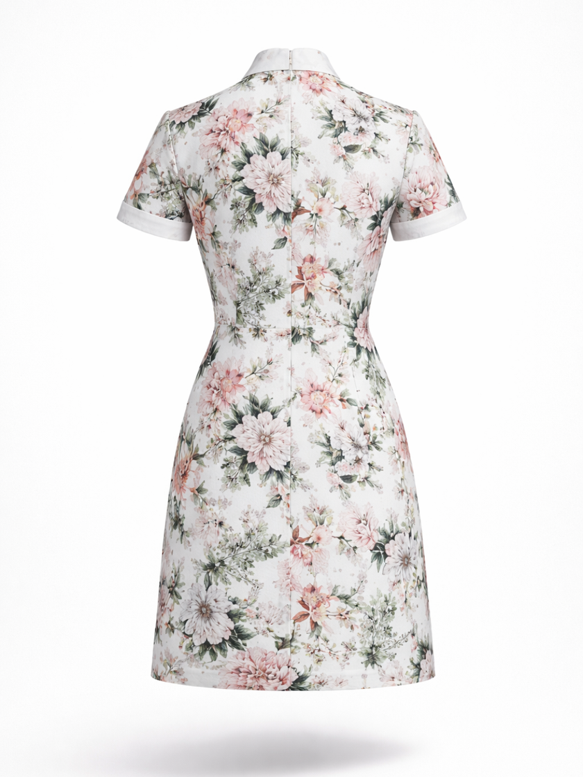 Floral Olivia Cotton Sateen Mini Dress (Preorder)