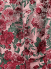 close up pink floral mini dress jacquard