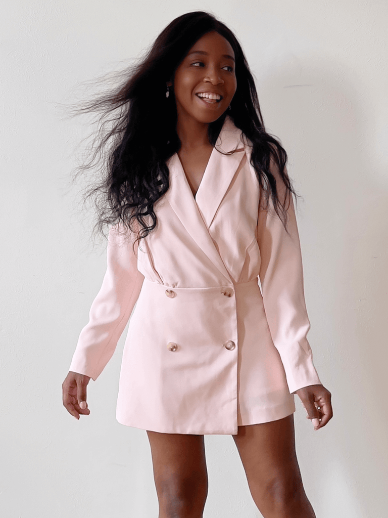 Classy Pink Blazer Romper