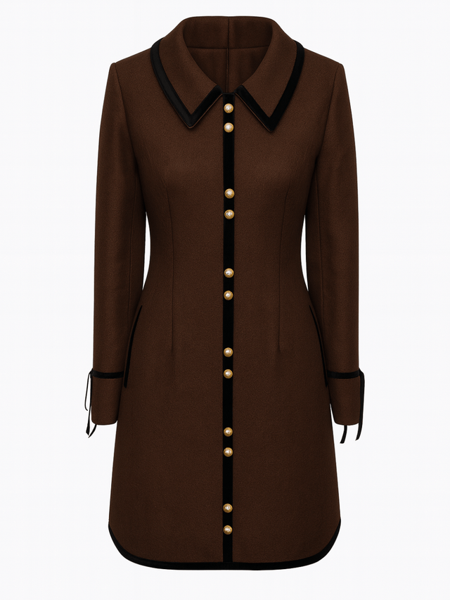 Ella Wool Dress - Chocolate (Estimated Delivery October 2025)