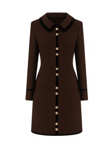 Ella Wool Dress - Chocolate (Estimated Delivery Oct 2025)