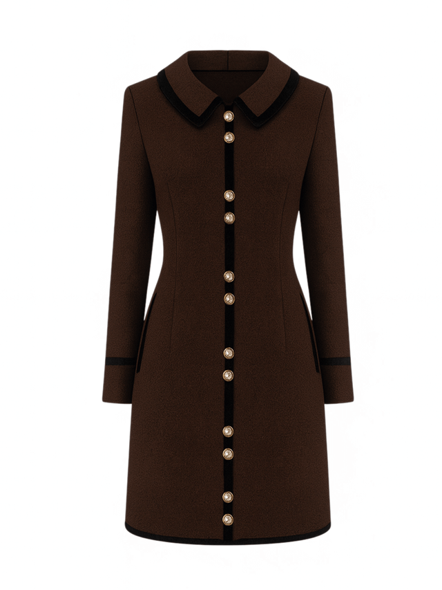 Ella Wool Dress - Chocolate (Estimated Delivery Oct 2025)
