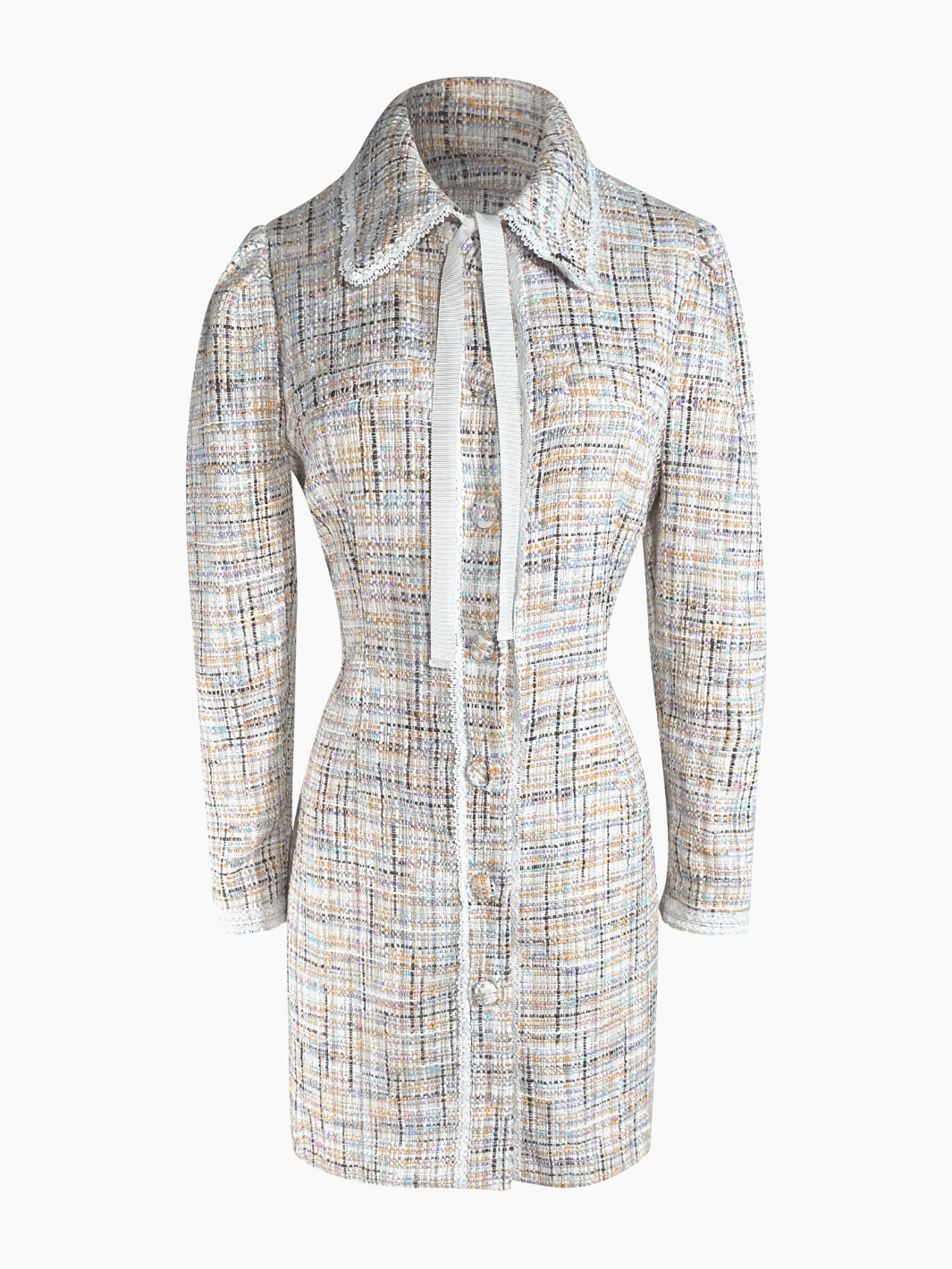 Women's Mini tweed long sleeve dress