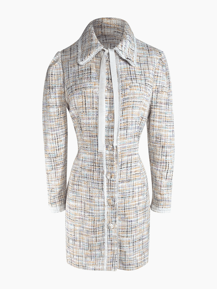 Women's Mini tweed long sleeve dress