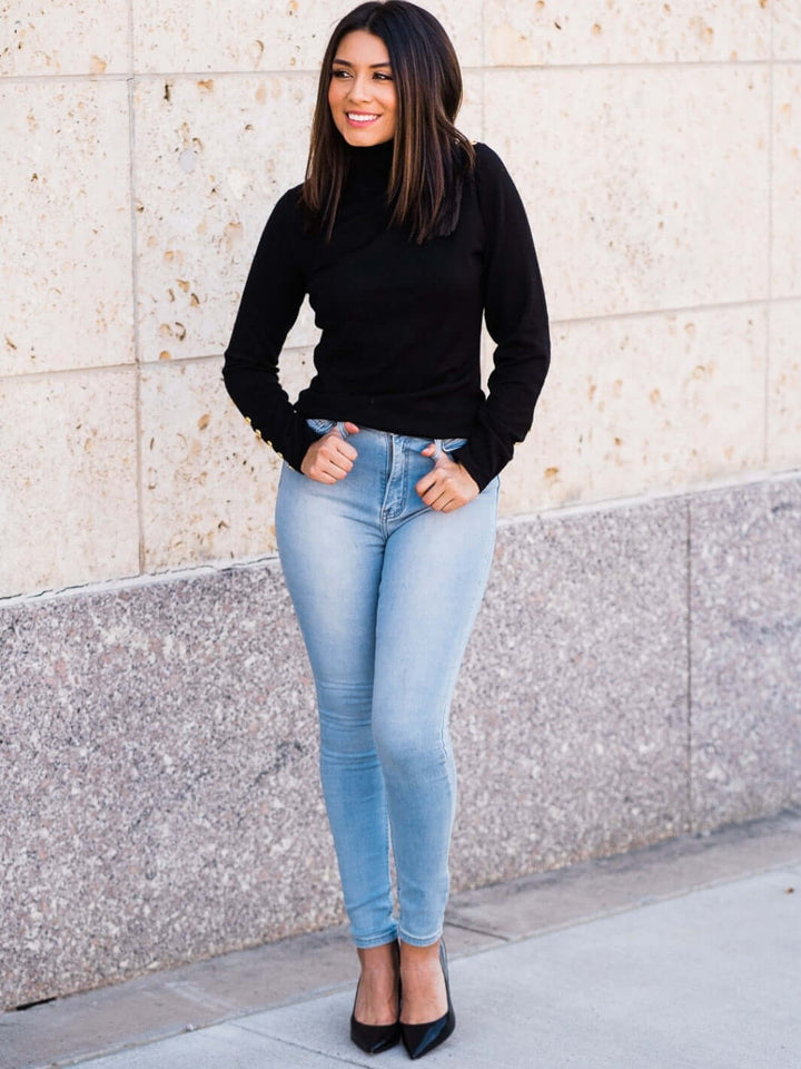 Classy High-Waisted Light Wash Jeans