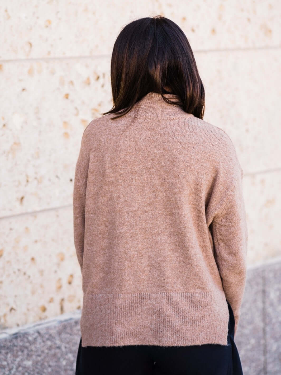 Light Brown Cozy Turtleneck Sweater