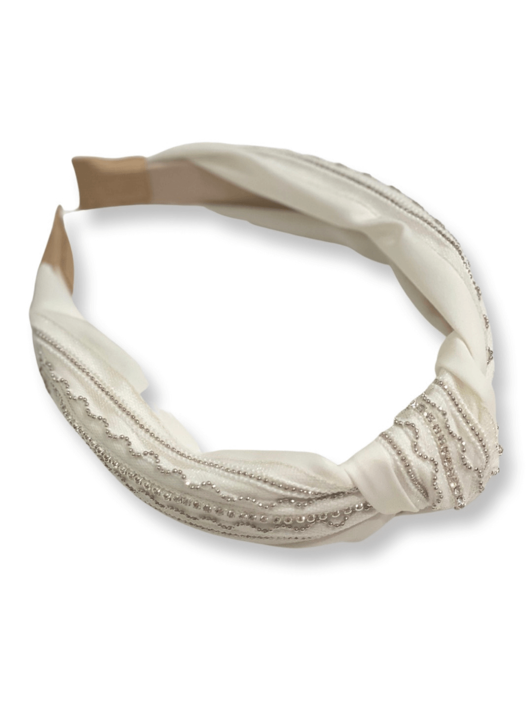 White Feminine Beaded Headband